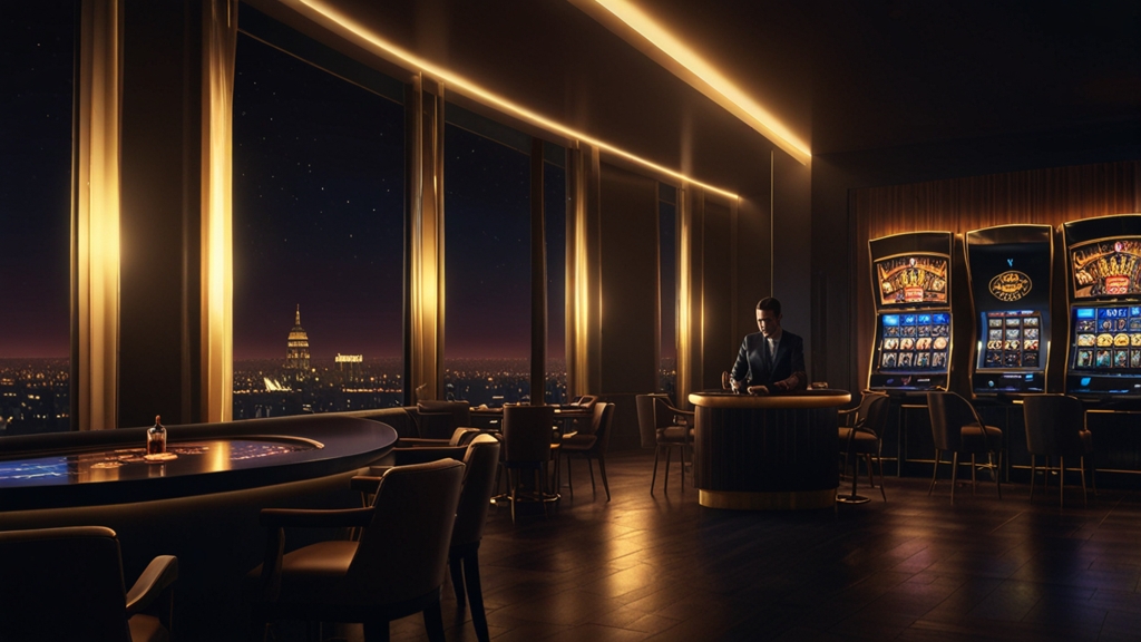 Returning player checking targeted bonus offers on a tablet in a dark casino lounge