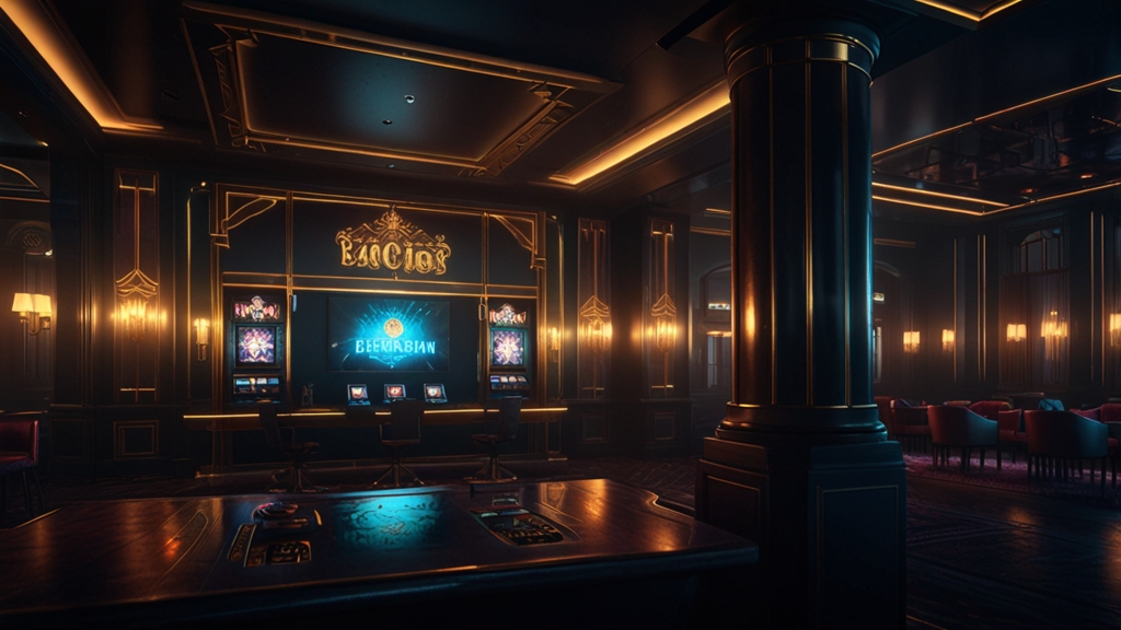 Player entering login details on a glowing casino account screen
