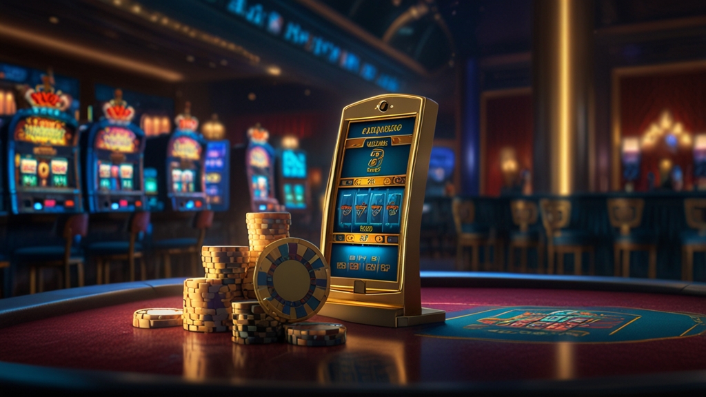 No deposit bonus chip beside a verification screen in a dark casino scene